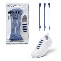 PRICES MAY VARY. THE ORIGINAL NO TIE SHOELACES - HICKIES is a global footwear accessories brand that invented and patented the No-tie laces! HICKIES premium tieless shoelaces for sneakers turn any shoe into slip ons. HOW TO LACE IT? Choose between HiCKIES 3 different lacing techniques: Loose, Tight & Standard; 1. Lace it (Pull the threading tip through your shoe’s eyelets one strap at a time), 2. Link it, 3. Lock it What's included in the box? You'll receive 14 individual Water-Resistant Elastic Lacing Sneakers No Tie, Lacing Techniques, No Tie Shoe Laces, No Tie Shoelaces, No Tie Laces, Lacing Shoes For Running, Elastic Shoe Laces, Tie Shoelaces, Lace Straps