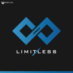 the logo for limitless is shown on a black background with blue and white letters