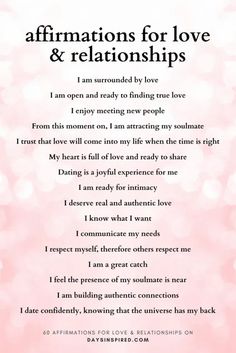 an affirmations for love and relationships poem