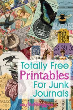 free junk journal printables Handmade Journals Diy, Printable Collage Sheet, Diy Journal Books, Free Printable Art