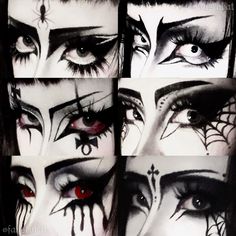 Makeup Looks Gothic, Big Eyeliner Makeup, Eyeliner Makeup Ideas, Big Eyeliner, Makeup Inspo Aesthetic, Easy Nose, Eyeshadow Easy, Goth Spider