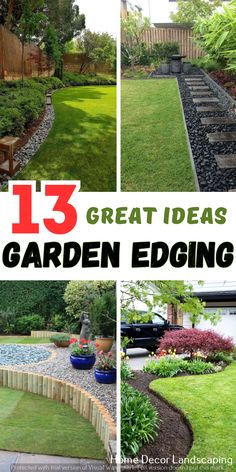 Garden-garden design gardening Flowerbed Edge Ideas, Border For Landscaping, Create Garden Bed, Cheap Border Edging Ideas, Bed Borders Ideas, Flower Bed In Front Of Fence, Yard Borders Landscape Edging, Borders For Landscaping, Easy Edging Ideas