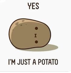 a potato with the words yes i'm just a potato