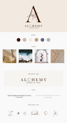 the website for alchemy is shown in white and brown, with an image of a