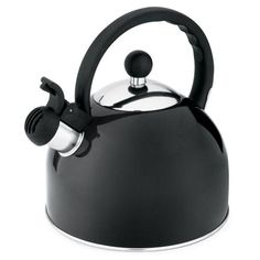 a black tea kettle on a white background