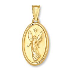 This elegant 14K yellow gold oval-shaped charm features a comforting guardian angel with a prayer engraved on the reverse side. (Chain sold separately.) Jewelry Questions, Wife Jewelry, Angel Charm, Gold Stock, Faith Jewelry, Jewelry Advice, Jewelry Charms Pendants, Jared The Galleria Of Jewelry, A Prayer