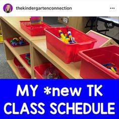 there is a blue sign that says my new tk class schedule