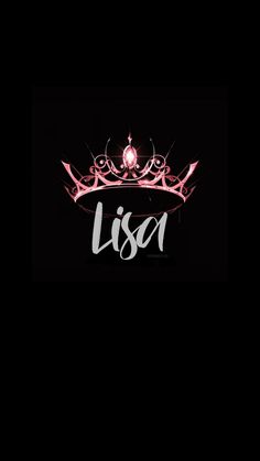 a tiara with the word liso written on it in white lettering, against a black background