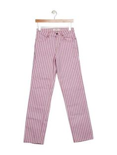 BA&SH Straight Leg JeansPinkStripedMid-Rise4 PocketsDistressed AccentsZip & Button ClosureFit:Jeans by BA&SH typically fit true to size. Straight Leg Jeans, Leg Jeans, Mid Rise, Print Patterns, Straight Leg, Clothes For Women, Clothes