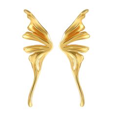 Gourd Jewelry Earrings, Butterfly Wings Design, Gold Butterfly Earrings, Trendy Stud Earrings, Butterfly Earrings Gold, Symmetrical Design, Gold Earrings For Women, Butterfly Earrings Stud, Wings Design