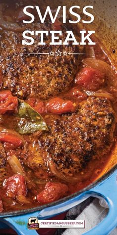 the cover of swiss steak with tomato sauce