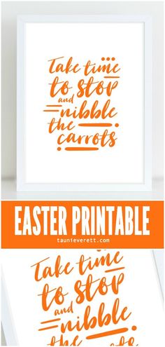 an orange and white print with the words easter printables in different font styles