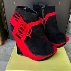 Never Worn, Great For A Bold Pop To Your Look, Soft Insoles Jordan High Heels, Fashionista Outfits, Suede Style, Platform Heels Boots, Poshmark Shoes, Suede Fashion, High Heel Wedges, Nike Shoes Outlet, Heels Boots