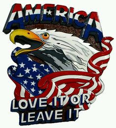 an american eagle with the words love it or leave it