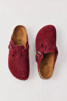 Birkenstock Boston Suede Clog | Urban Outfitters Birkenstock Boston Suede, Boston Clogs, Flats For Women, Suede Clogs, Funky Shoes, Shoe Inspo, Birkenstock Boston, Fall Fits, Swag Shoes