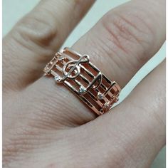 Musical Note Ring Fully Adjustable Sheet Music Jewelry Copper Rhinestone. Piano Jewelry, Music Themed Jewelry, Music Ring, Music Note Ring, Music Rings, Nickel And Suede, Stackable Diamond Rings, Silver Wrap Ring, Swarovski Crystal Rings