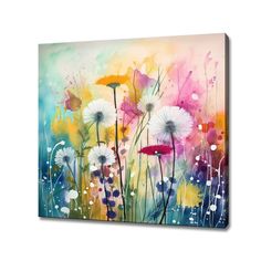 an abstract floral painting on canvas