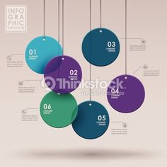 info graphics with hanging circles and numbers