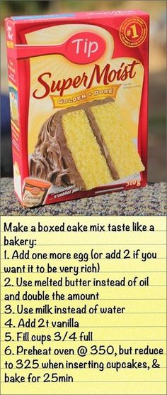 a box of cake mix sitting on top of a table