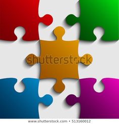 colorful puzzle pieces arranged in the shape of a square stock photo © shutterstocker