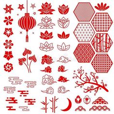 New Year Elements, Tekken 2, David Downton, Red Cloud, Lotus Leaves, Japanese Patterns, Chinese Patterns