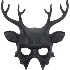 Black Druid Stag Mask | Party City Black Druid, Scary Bugs, Felt Frame, Deer Mask, Dark Costumes, Black Demon, School Holiday Party, Plastic Mask, Forces Of Nature