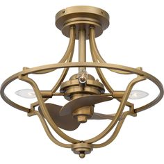 a light fixture with three lights on the bottom and an open design at the top