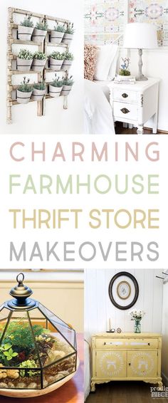 the cover of charming farmhouse store thrift store makeovers