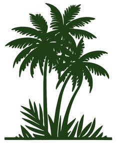 a green palm tree on a white background