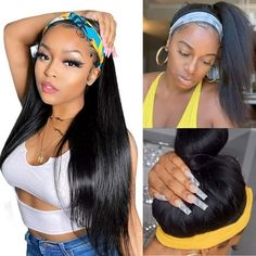 About this item 1.High Quality: 100% Brazilian Virgin Human Hair Headband Wig, soft, healthy, no smell, tangle-free, no shedding. Can be straightened, curled, bleached, dyed and styled as your own hair. 2.Wigs Advantage: Beginner friendly.Convenient with No lace and No glue.Full protective style with No leave out.Protect your edges well.No worries about the headline anymore and Easy to wear. 3.Size Adjustable: Cap Size - There are clips in the front and Velcro in the back. Average Straight wig c Brazilian Hair Wigs, Hair Wigs For Black Women, Hair Headband, Headband Wig, Virgin Hair Wigs, Short Hair Wigs, Curly Human Hair Wig, Protective Style, Wig Human Hair