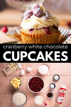 cranberry white chocolate cupcakes with cream cheese frosting