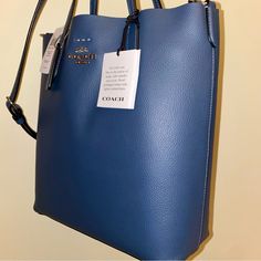 Coach Small Thea Tote Bag Nwt 100 % Authentic Approximate Measurements L 10.0" H 11.25" W 4.0" Double Face Leather Handles With 5" Drop Long Strap With 22" Drop Included Smoke And Pets Free Bags Coach, Leather Handles, Double Face, Leather Handle, Coach Bags, New Color, Handles, Tote Bag, Leather