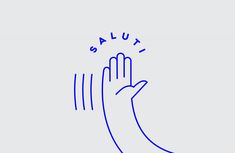 a hand reaching for something with the word salut above it