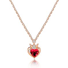 PRICES MAY VARY. ♥ Crown Heart Necklace Red: "You are the Only queen in my Heart" Design set with heart shaped red cubic zirconia, as a perfect Valentines gifts Anniversary gifts or Birthday gifts for women. ♥ Material: Eco-friendly brass, it is lead free and nickel free, in platinum plating, 3 times finish by human hand to keep the color. ♥ Packing by nice gift bag, ready for gift. It will be the best gift for her and yourself. ♥ Return policy: Fully refund if there is any quality problem or if Heart Necklace Red, Pendant Choker Necklace, Wedding Promises, Pendant Choker, Gifts Anniversary, Necklace Red, Best Gifts For Her, Human Hand, Jewelry Companies