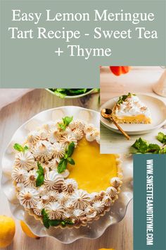 lemon meringue tart recipe - sweet tea and thye with text overlay