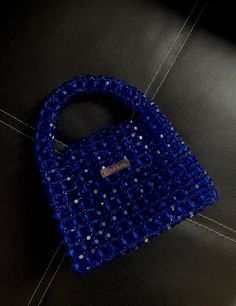 Designer KNITKOS blue indigo bag, Crystal custom tote designer bag, beaded bag , acrylic bag , gift Step mom gift, Personalize blue bag  This model can FITS :  - Any Phone ( except PRO MAX ) upon request, I can enlarge this bag for your IPhone without any additional fees, when placing an order in the comments, just write your IPhone model ❣️🫶🏻 - flat  - car keys ID  - driver's license  - headphones / AirPods  - cardholder  - cash lipstick  - antiseptic Dimensions - Width: (20cm.) - Height: (16 Elegant Blue Beaded Bag, Blue Square Bag For Gifts, Blue Square Bag For Gift, Blue Top Handle Party Bag, Blue Beaded Evening Bag, Square Blue Gift Bag, Evening Blue Beaded Bag, Handmade Blue Party Bag, Handmade Blue Party Bags