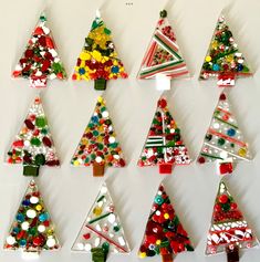 a group of christmas trees made out of candy