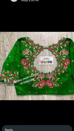 Floral Embroidery Blouse Designs, Computerized Embroidery Blouse Designs, Computer Work Blouse Designs Latest, Magam Works, Ben White, Latest Earrings Design