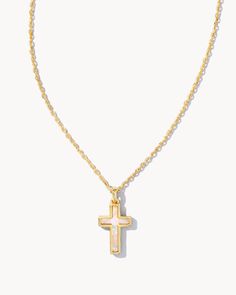 A personal reminder to add to your everyday collection. Keep a symbol of what's most meaningful to you close with the Cross Gold Pendant Necklace in White Kyocera Opal. Cross Gold, Preppy Jewelry, Kendra Scott Necklace, Jewelry Accessories Ideas, Gold Cross Pendant, Jewelry Essentials, Gold Cross, Cross Pendant Necklace