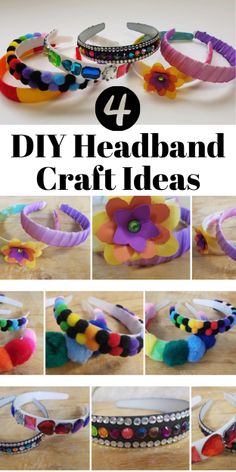 Decorate Headbands Ideas, Headband Decorating Ideas, Craft Hair Accessories, Plastic Headbands Diy, Headband Ideas Diy, Diy Headbands For Kids, Beaded Headband Diy, Decorating Headbands, Diy Hair Accessories For Kids