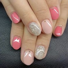 Coral Nails, Fall Gel Nails, Floral Nails, Short Acrylic Nails, Cute Acrylic Nails, Trendy Nails, Manicure And Pedicure