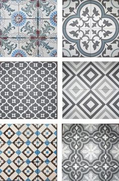 four different types of tile patterns