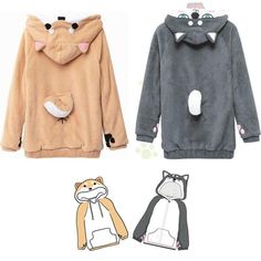 Cartoon Hoodie, Dog Cartoon, Shiba Inu Dog, Hoodie Cozy, Cute Hoodie, Kawaii Fashion Outfits, Hoodie Coat, Dog Hoodie, Kawaii Clothes