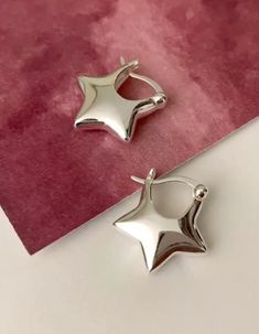 Link in bio to buy Silver Star Earrings, Beautiful Stud Earrings, Geometric Hoop Earrings, Star Stud Earrings, Y2k Jewelry, Copper Style, Metal Stars, Star Earrings Stud, Stud Earrings For Women