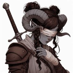 ai blind tiefling girl Blind Witch Character Art, Tiefling With Tattoos, Tiefling Barbarian Woman, Dnd Creatures Art, Mushroom Tiefling, Goblin Tiefling, Dnd Tiefling Female Character Design, Blind Dnd Character, Tiefling Tattoo