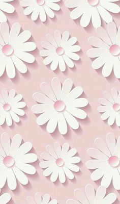 a pink and white background with flowers on it