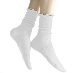 PRICES MAY VARY. SIZE - One size suitable for 5-11 American women's shoes, elastic cuff fits any size ankle, not easy to slip off when walking, fit your feet well. MATERIAL - The Ruffle Turn-Cuff socks are made of 70% cotton 30% polyester, the material is soft, comfortable and breathable. MULTIPLE COLORS - Available in a variety of colors, chic accessories make you stand out, easy to match with different colors. STYLE - Ruffled cuffs perfectly decorate your ankles, can be pulled up or folded and Frilled Socks, Frill Socks, Ruffle Socks, Ruffled Socks, School Prom, Socks Cute, Jane Shoes, Martin Boots, Chic Accessories