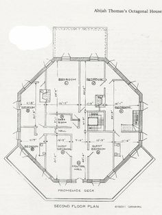 the floor plan for an octagonal house