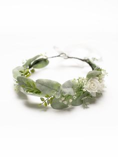 White Floral Headpiece, Woodland Crown, Bridesmaid Crown, Flower Girl Headpiece, Garden Wedding Flowers, Bridesmaid Hair Pieces, Boho Flower Girl, Boho Flower Crown, Bridal Hairpiece