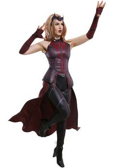 Easy Costumes Women, Superhero Costumes Female, Wanda Maximoff Scarlet Witch, Scarlet Witch Cosplay, Flash Costume, Witch Cosplay, Sleeveless Coat, Outfit Inspired, Jumpsuit Chic